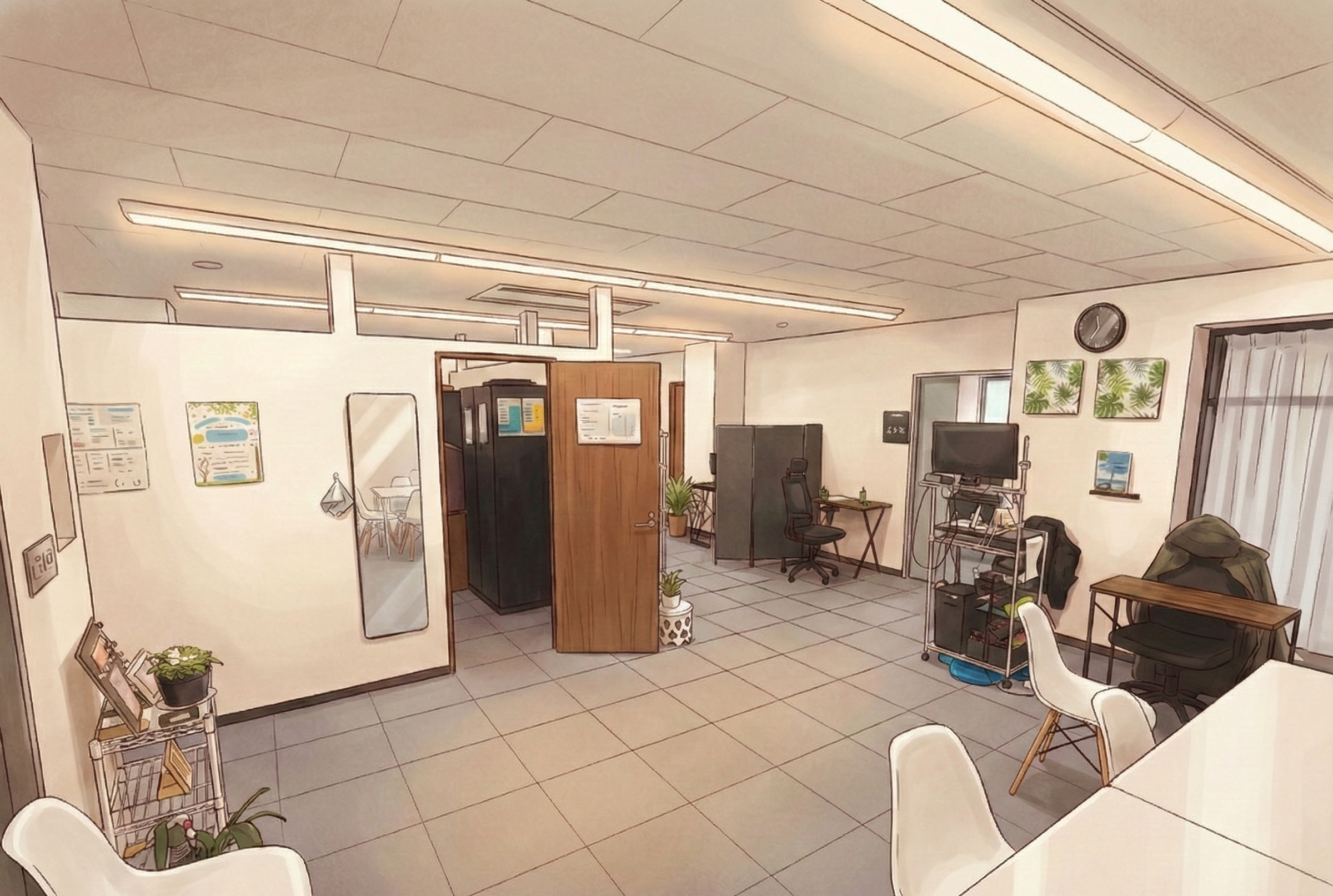 事務所入り口からの風景